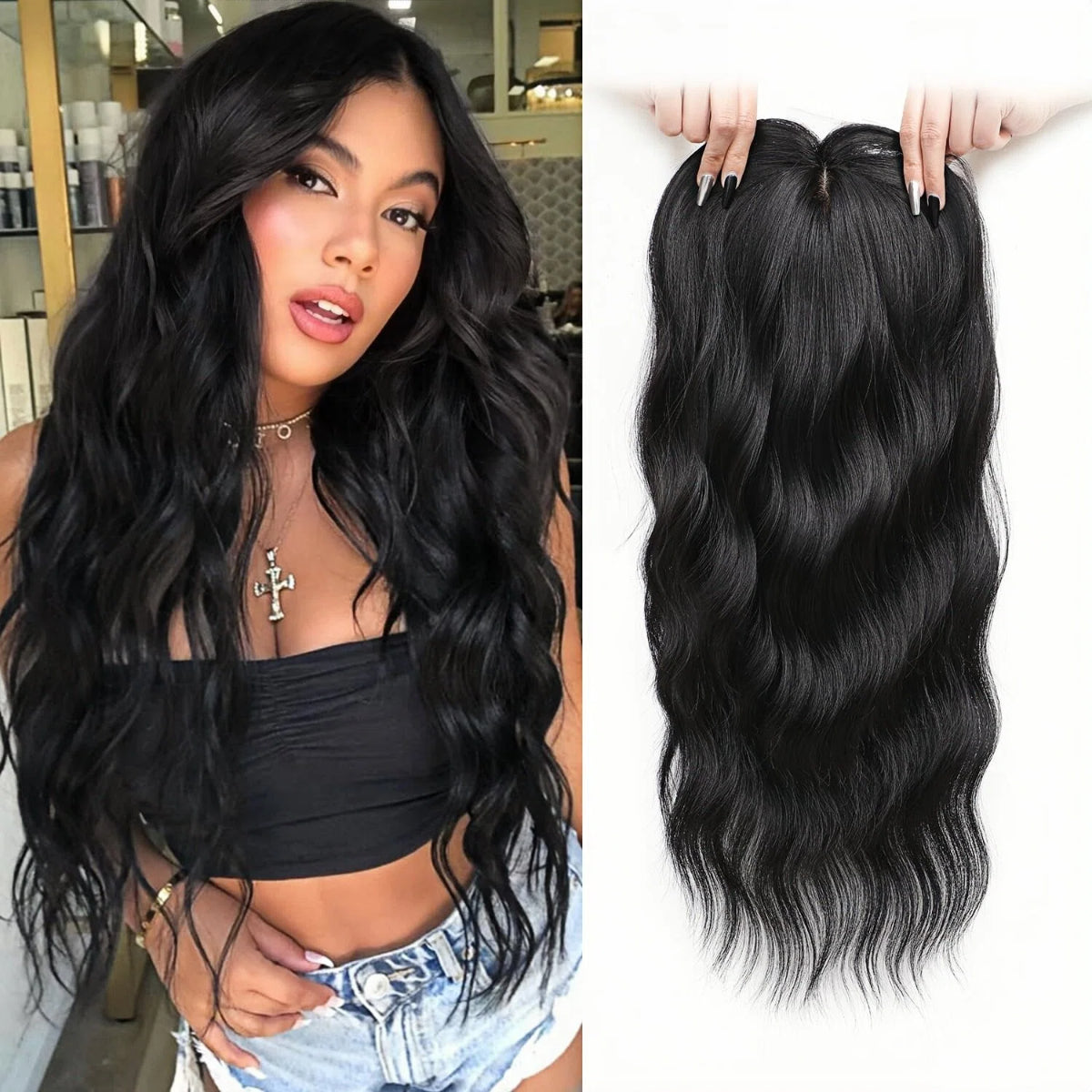 VelisseBloom – Lightweight Wavy Hair Topper
