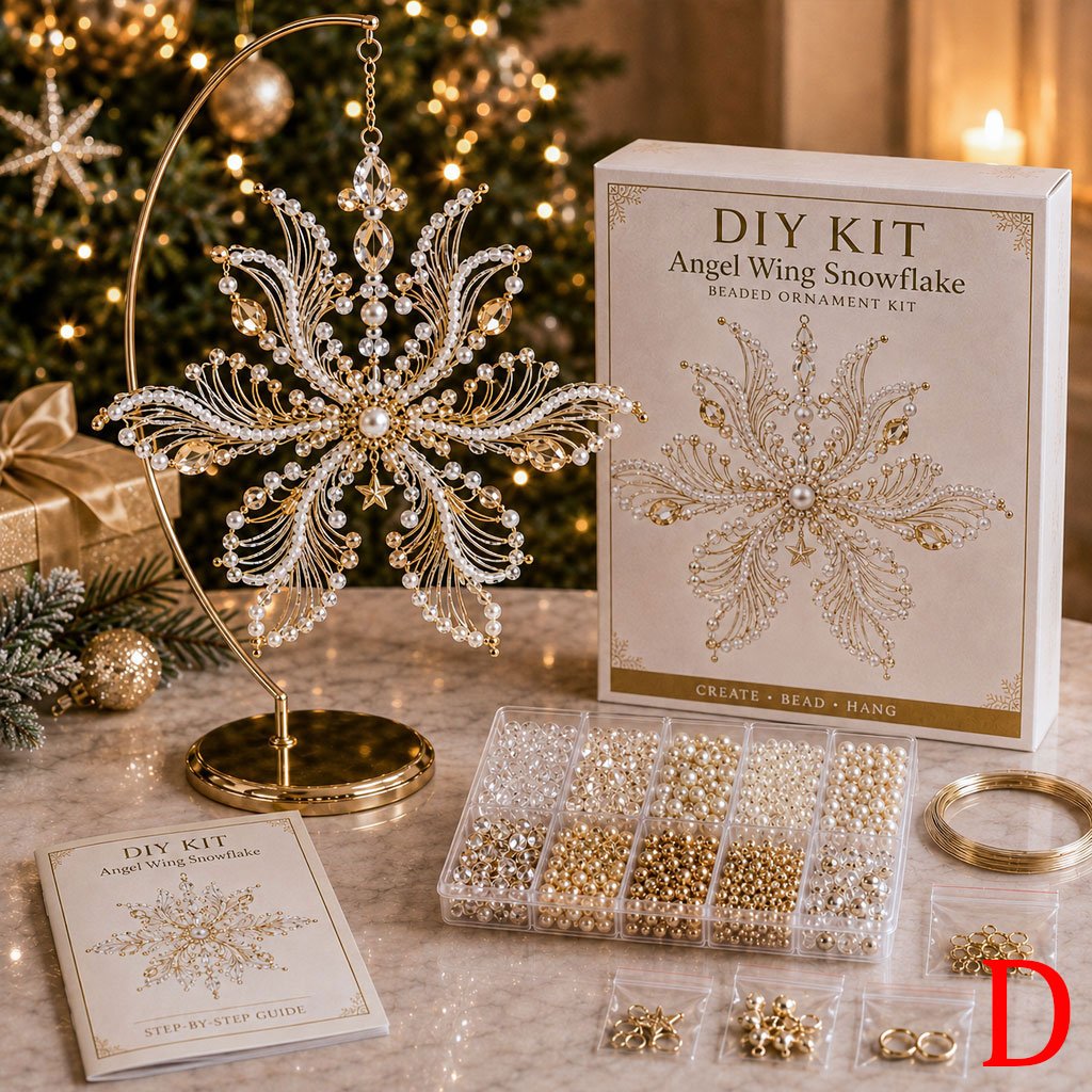 FrostLuxe – Beaded Snowflake Ornament DIY Kit